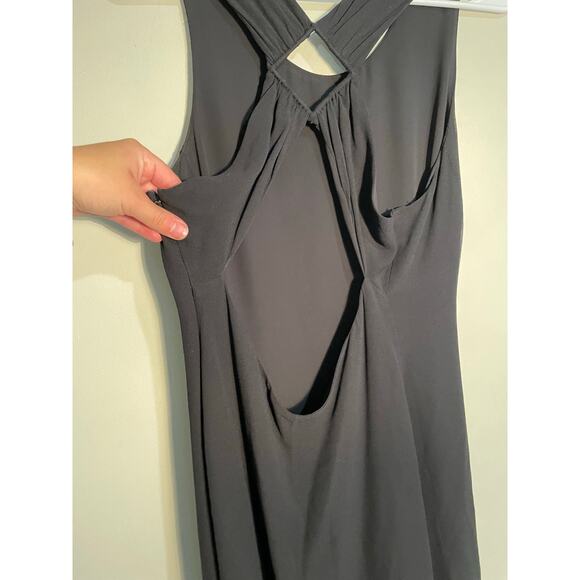 Armani Collezioni Black Silk Backless Midi Knee Length Dress - Picture 9 of 14